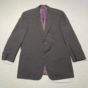 Hugo Boss Pasolini Movie Two Piece Blue Pinstripe Suit 46R Pants 38x28 USA 100s